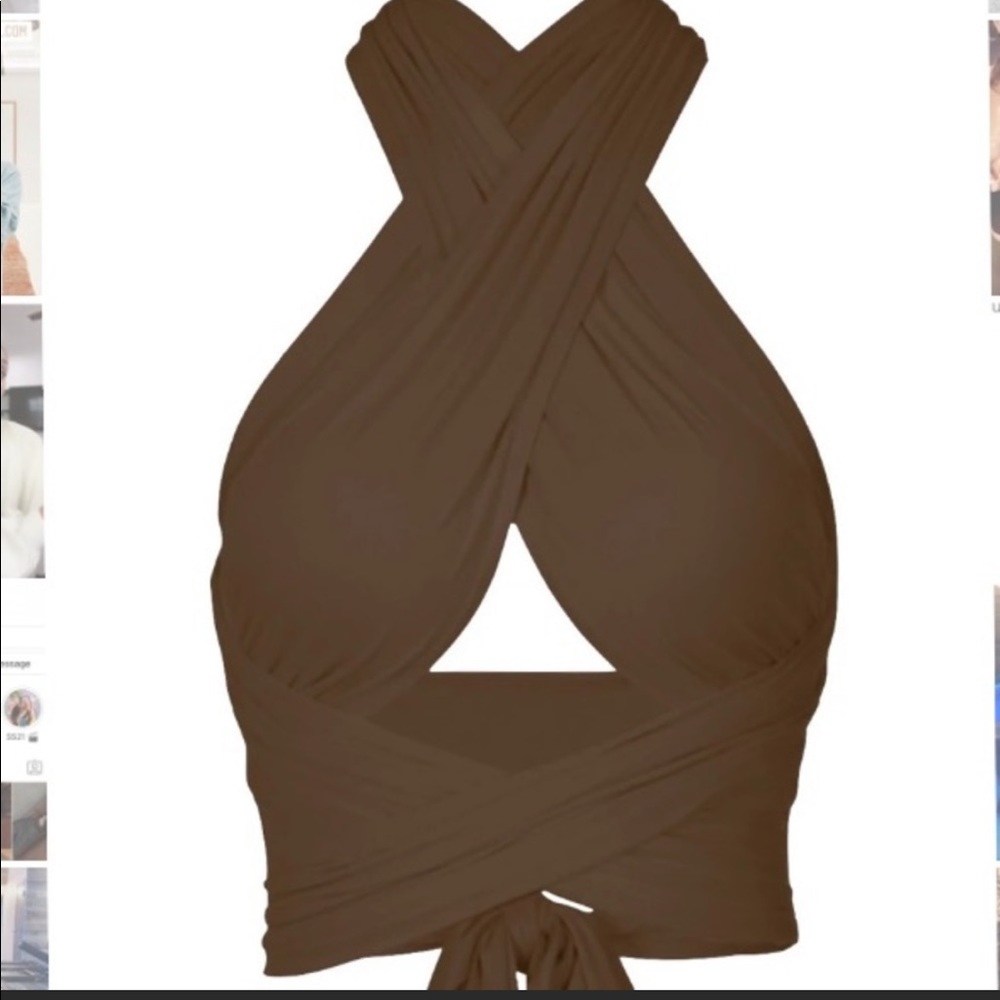 Brown Wrap Top / HEIRESS BEVERLY HILLS / NWT